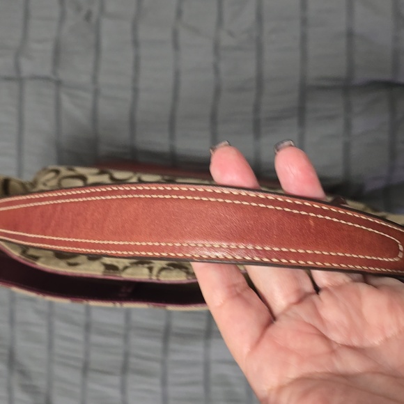 Coach Tan and Red Signature Shoulder Bag - Picture 8 of 8